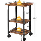 Rushford Rolling Home Office Side Table Organizer Trolley - waseeh.com