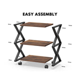 Caster Rolling Home Office Side Table Trolley - waseeh.com