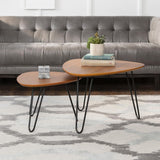 Manor Park Nesting Living Lounge Drawing Room Centre Side Hairpin Table (Set of 2)