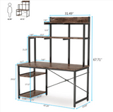 Vicinity Vintage Computer Workstation Home Office Desk Table - waseeh.com