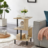 S-Shaped End Table with Storage Shelf - waseeh.com