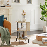 S-Shaped End Table with Storage Shelf - waseeh.com