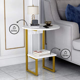 Round Sleek Sofa Home Side Table Decor - waseeh.com