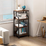 Printer Stand with Adjustable Storage Shelf, Large Tall Printer Table with Wheels - waseeh.com