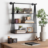 Nevin Rustic Three Tier Wall Storage and Decor