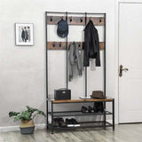 DWAYNE Entryway Hall Living Bedroom Coat Shoe Organizer Storage Rack